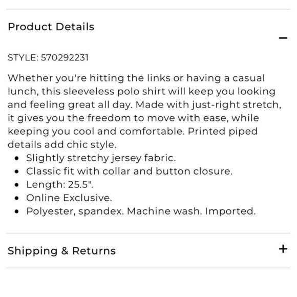 NWT Chicos zenergy sleeveless piped polo tank Deep Cherry 570292231 size… - Picture 10 of 12